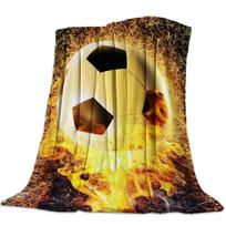 Futbolo Kamuolys Sportas Futbolo Spaudiniai Antklodės Antklodė Mėtomas Užvalkalas Vilnos Komfortas Šiltas Flanelinis Antklodė Vidiniam Sofos Namų Dekoras 80x120cm black