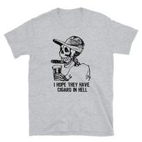 Funny Cigar Accessories Gift Set Cigar Lover Smokers Party White TShirt Unisex T-Shirt L gray