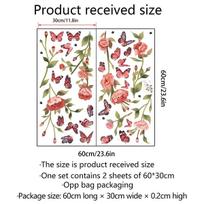 Kinų stiliaus medžio šakos paukščio drugelio sienos lipdukai svetainės foninės dekoracijos tapetai namų dekoras meno lipdukai 30x60cm 2pcs beige