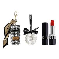 DIOR Lipstick Velvet 999 1.5g+Camellia Aromatherapy+Houndstooth Lipstick Bucket mėlyna