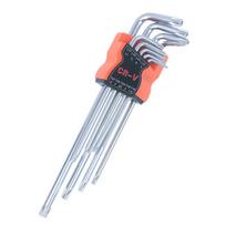 9Pcs Torx Star Allen Key Set - Dual End L-Type Hexagon Spanner, DIY Home Repair Hand Screwdriver Tool Accessory white