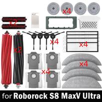 B97A-For Roborock S8 Maxv Ultra Sweeping Robot Accessories Main Side Brush Mop Cloth HEPA Filter Dust Bag Accessories gray