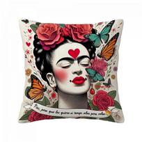Frida Kahlo Art Pillow Cover Mexican Boho Cushion Case Colorful Floral Print Decorative Throw Pillow for Sofa Bedroom Home Decor 40x40cm