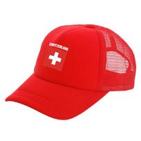 Switzerland Trucker Caps Unisex Swiss Hat Baseball Cap Cool Summer Unisex Mesh Net Caps red