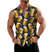 Men's Oktoberfest Print Sleeveless Tank Top Casual Summer Festival Party Shirt Cotton M balta