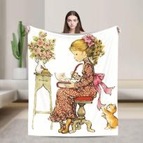 Šiltos minkštos antklodės Iškylai Sarah Kay pledas Flanelinis lovatiesis miegamajam Naujovė sofos-lovos užvalkalas 75cmx90cm white