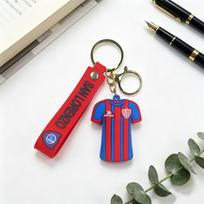 World Cup Soccer Team 3D Rubber Keychain Pendant Gift Small red