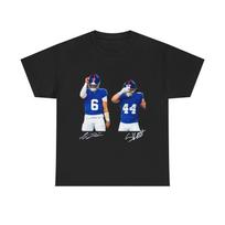 Jaxson Dart and Cam Skattebo New York T Shirt Autograph Edition Football 130 blue