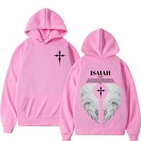 Fashion Christian Jesus Wing Bible Verse Hoodies Men Women Fashion Harajuku Oversized Sweatshirt Casual Loose Pullovers XXL pink