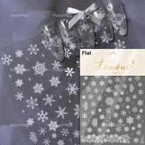 Flying Snowflakes Cold Winter Geometric Hexagon Star Romantic Adhesive Nail Art Stickers Embossment Rhinestone Manicure Decals gray