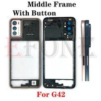 For Motorola Moto G04 G22 G42 G52 G54 G62 G72 G82 5G Middle Frame Housing Bezel Plate With Side Button G42 Pink Gold black