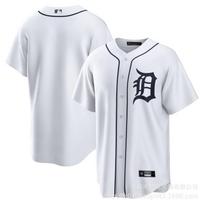 Unisex MLB Detroit Tigers beisbolo marškinėliai Baez 28 Cabrera 24 Siuvinėti Balti Juodi Trumpomis Rankovėmis Sportiniai Marškinėliai XXL