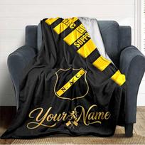 Name Custom NAC Breda Print Flannel Blanket High Quality Warm Comfortable Cover for All Seasons Perfect for Gifts Home Decor 80cm x 120cm yellow
