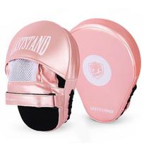 Boxing Focus Mitts Muay Thai Kickboxing MMA Training Punching Target Pad Pair PU Leather Handheld Striking Shield Classic Hand Target, Pink, 1pc white