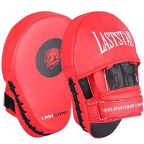 Boxing Focus Mitts Muay Thai Kickboxing MMA Training Punching Target Pad Pair PU Leather Handheld Striking Shield Upgraded PU Classic Hand Target, Red, 1pc