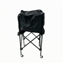 Ball Collection Cart with Zippered Basket Stable for Coaches, Athletes S juoda