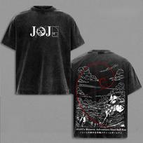 Vintage Y2k Washed JoJo's Bizarre Adventure Anime T-shirt For Men's Clothing Loose T Shirt Short Sleeve 100% Cotton Tees Top 4XL black