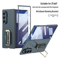 Samsung Z Fold7 Wristband Stand Case - Solid Color, Advanced Protection, Full Coverage, Business Style. SM-Fold7 gray