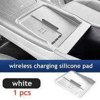 Wireless Charging Pad Cup Holder For GEELY EX5 Proton eMas 7 Silicone Storage Box Interior Accessories white charging pad gray