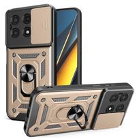 For POCO X6 Pro 5G Case Armor Slide Camera Protection Kickstand Phone Cover for Xiaomi POCO X6 Pro Capa Shockproof Funda for POCO X6 Pro auksas