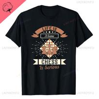 Chess Is Life Cat and Mouse Playing T Shirt New Arrival Funny Short Sleeves Oneck Fashion Unique Harajuku Aesthetic Tops Tee 3XL brown