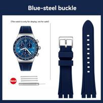 Silicone Strap For Swatch YVS423 419 413 406 400 YCS564G Concave and Convex Bracelet Rubber Men and Women's Watchband 19mm 21mm 21mm gray