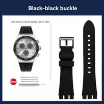 Silicone Strap For Swatch YVS423 419 413 406 400 YCS564G Concave and Convex Bracelet Rubber Men and Women's Watchband 19mm 21mm 19mm gray