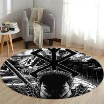 Guts kardas Berserk spausdintas apvalus kilimas svetainei miegamajam virtuvei kilimėliai flanelinis neslystantis kilimas dekoracija dovana Diameter 60cm gray