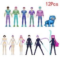 5-18pcs/Set Kpop Demon Hunters Action Figure Toy Derpys Tiger Rumi Mira Zoey Sussy Figurine Doll Designed For Fans Present Birth Date Gifts blue