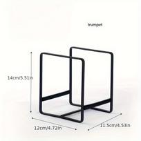 1pc Kitchen Dish Rack, Cabinet-Mounted Plate Drying Rack, Household Tableware Organizer and Storage Rack black