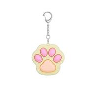 Novelty Cat Paw Clicker Fidget Keychain Stress Anxiety Relief Toys Decompression Gifts Office Travel Pass Time Gadgets geltona