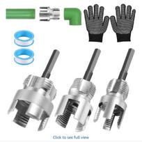 3 vnt. tvirtas PVC/plastikinių vamzdžių sriegiavimo įrankių rinkinys su 1/2 /3/4 /1  vidiniais/išoriniais sriegiais - Suderinamas su PVC, PPR, MPP vamzdžiais A4