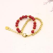 Lovely Fashion Natural Stone Bead Bracelet Baby Girls Lobster Clasp Accessories Girls Yoga Christmas Wedding Gift Jewelry Charm 5icnh 13cm beige