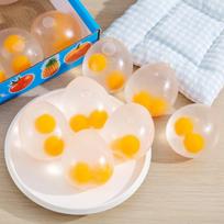 Venting Double Yellow Egg Transparent Simulated Egg Stress Relieving Pinch Music Toy Stress Relieving Artifact squishy Gift Present beige