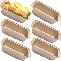 AT19-Bread Pan Loaf Pan For Baking, Non-Stick Carbon Steel Baking Bread Toast Mold Loaf Baking Pan Set (Golden 12Pcs) auksas