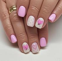 Nagų meno plėvelė Europos ir Amerikos Valentino dienos kolekcija Meilės taškeliai Prancūziškas triušis katė Trumpas dėvėjimas Jelly glue + rubbing strips*4pcs