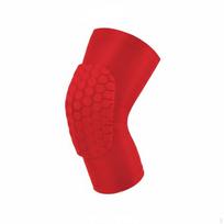 2 Pieces Honeycomb Knee Pad Impact Resistant Basketball Guard Breathable Padded Compression M raudona