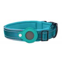 Adjustable Pet Collar Cover AirTag Tracker - Anti-Lost Dog Cat Accessory In Nylon S M L XL Sizes Small žalsvai mėlyna