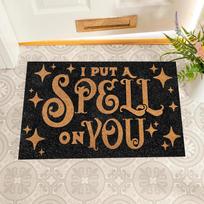 Witchy  I Put A Spell On You  Doormat - Halloween Spooky Entry Mat Mystical Spell Doormat Rubber Witchcraft Decor Rug Floor Mat 90cmx60cm