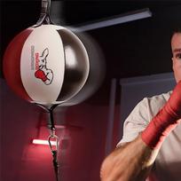 Double End Punching Bag for Training Ring Locking Boxing Striking Speed Hand Eye white