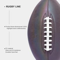 Šviečiantis fluorescencinis atspindintis futbolo kamuolys Pu Amerikietiško standarto žaidimų treniruočių kamuolys gray