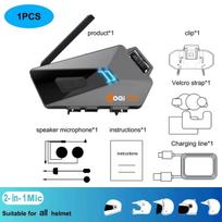 K22 Bluetooth 6.0 Motorcycle Helmet Intercom Headset Music Sharing 1500M Interphone Waterproof Noise Reduction Earphone with FM Radio 1pcs gray