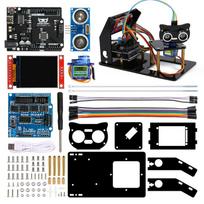 Simuliacinis radaro ultragarsinis jutiklis „pasidaryk pats“ robotikos rinkinys su R3, 1,8 colių TFT SPI ekranu, sg90 servomotoriumi, skirtas Arduino