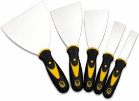 5-Piece Putty Knife Set, 1–5 Inch Scraper and Spackle Knives, Durable Paint Scrapers for Drywall Repair, Wallpaper Removal, Mud and Plaster Scraping white