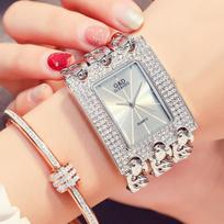 Women Luxury Style Rectangular Case Female Quartz Wristwatch Triple Chain Bracelet Ladies Watch balta