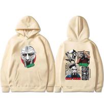 Rapper Mf Doom Graphic Hoodie Men Women Hip Hop Oversized Streetwear Hip Hop Harajuku Casual Loose Pullover Tracksuit Female Male Clothing M juoda