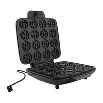 Mini Waffle Maker Machine Easy Tiny Chaffle Baker 16 Holes for Home Restaurants Breakfast Desserts Snacks Double Sided L black