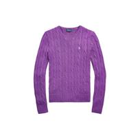 Polo Ralph Lauren SS24 Vienspalvis Stora Mezgimo Plono Kirpimo Ilgomis Rankovėmis Megztinis Moteriškas Megztinis Violetinis WMPOSWENC020897-500 XS purple