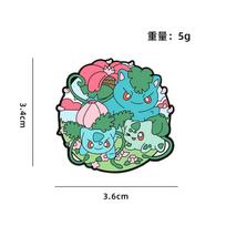 Pokémon Theme Badge Pikachu Dragon Squirtle Cute Cartoon Anime Brooch Small Gifts for Kids blue