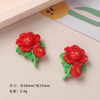 10PCS New resin cute sunflowers, tulips and assorted flowers Flatback Stone Home Decor Figurine Scrapbook DIY Accessories Craft red